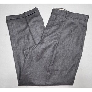Majer Mens Dress Pants 40x29 Gray Wool Blend Flat Front Made in USA VINTAGE